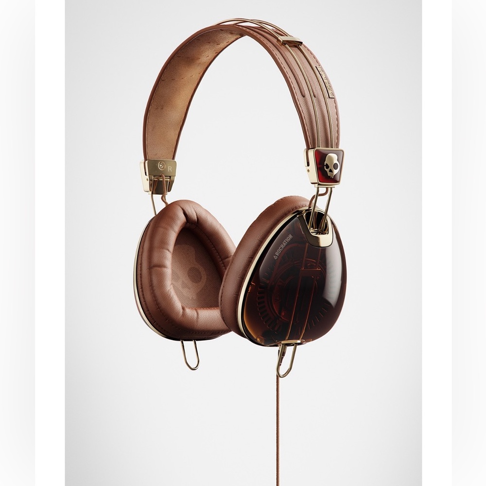 Skullcandy - Roc Nation X Skullcandy Aviator Headphones - Brown / Gold